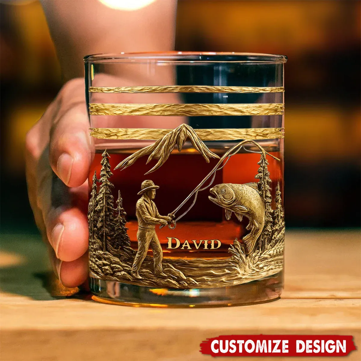 Fishing For Life - Personalised Fishing Whiskey Glass - MyfaceboxerAU