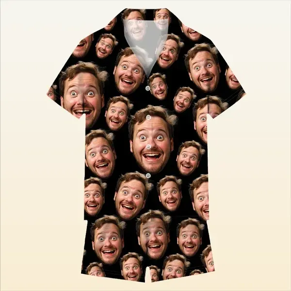 Custom Funny Face Short Sleeve Pajamas Custom Photo Pajamas - MyfaceboxerAU