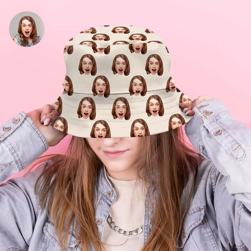 Custom Bucket Hat Unisex Face Bucket Hat Personalize Wide Brim Outdoor Summer Cap Hiking Beach Sports Hats Gift for Lover - MyFaceBoxerAU