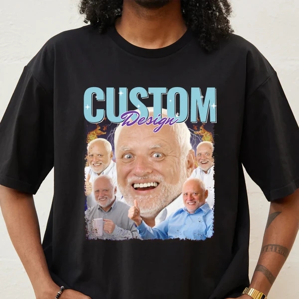 Custom Photo Bootleg Tee Father's Day Gifts T-shirts