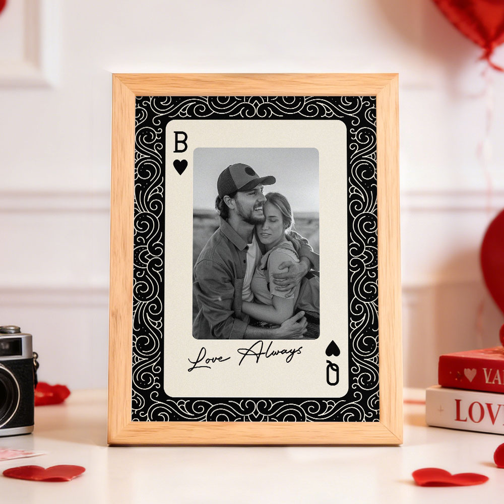 King And Queen Custom Couples Photo How Luck We Are - Personalised Photo Poster Frame - MyfaceboxerAU