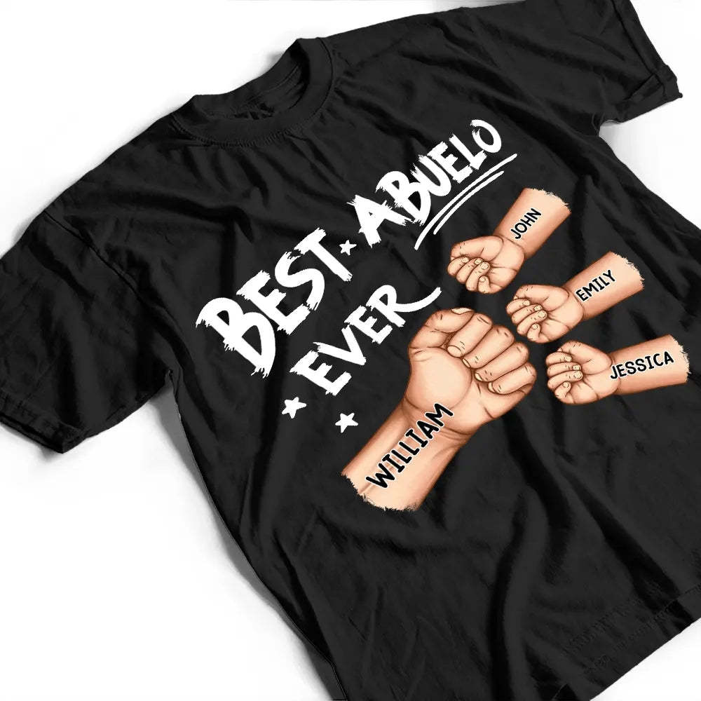 Best Dad Grandpa Ever Fist Bump - Personalized T Shirt - MyFaceBoxerAU