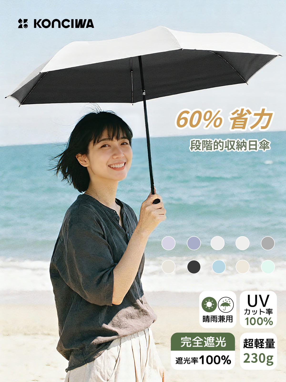 TierFold Series 最強自動開閉折りたたみ傘 UVカット100% 完全遮光 遮熱