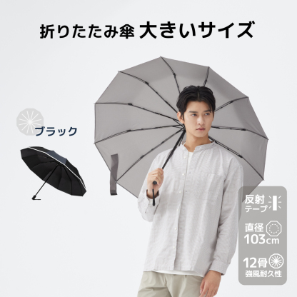 Ultra Reflective 折り畳み傘 12本骨 軽量290g 高撥水