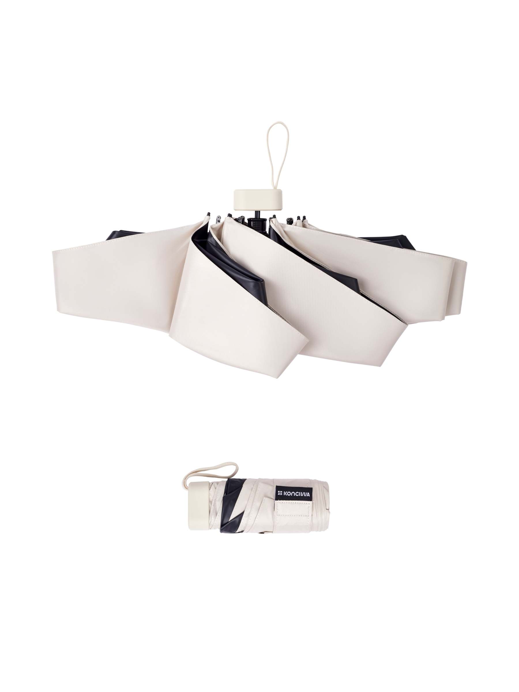 日傘 折りたたみ 遮光100 軽量 konciwa 日傘 超軽量 折りたたみ傘 スマホサイズ ベージュ,晴雨 兼用 傘 折りたたみ