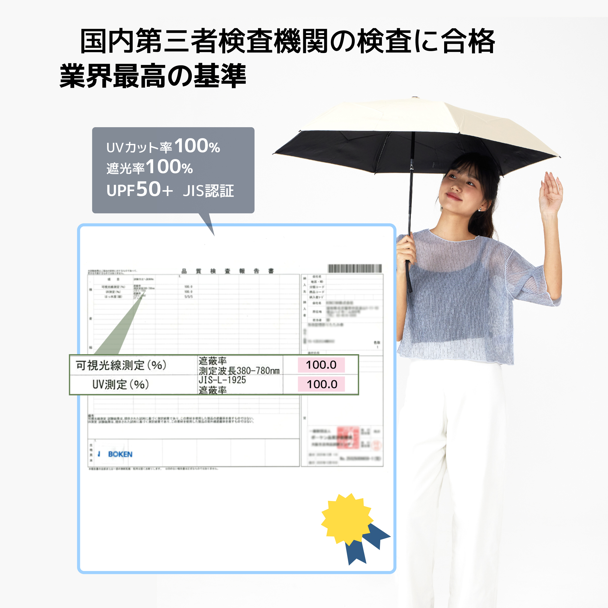 MFU5S 6本骨 90cm 形状記憶折りたたみ傘