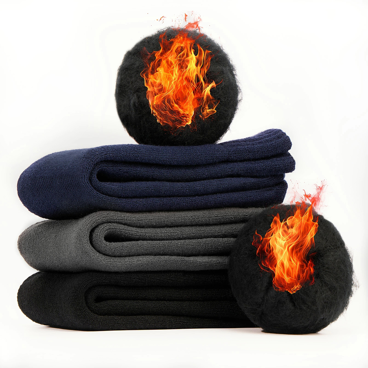 靴下 メンズ 冬 厚手【極暖38℃恒温・極厚裏パイル・ウール素材・360°蓄熱】 ソックス ウールソックス 防寒 保温 消臭 耐久性 伸縮性 室内 アウトドア 登山 キャンプ