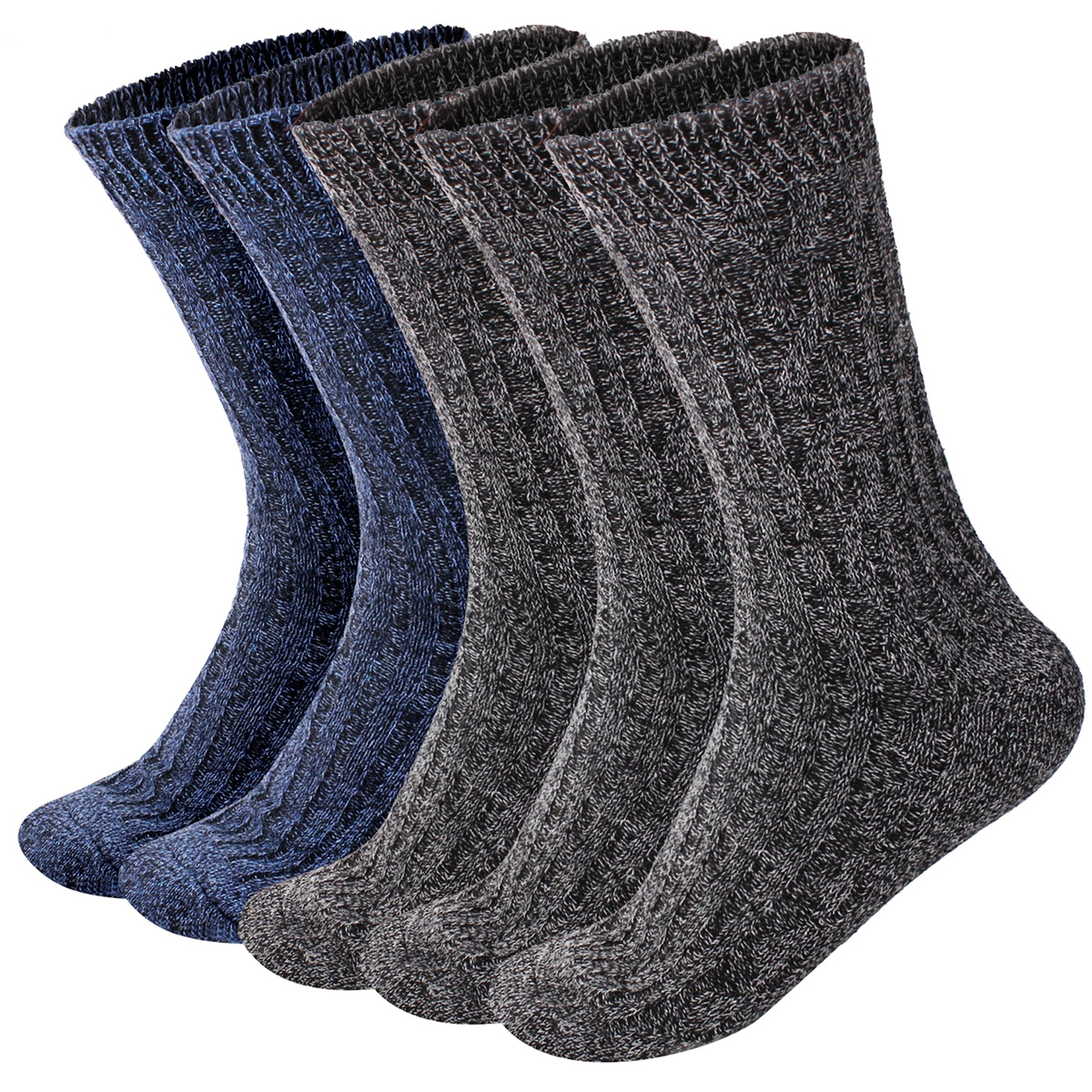 靴下 メンズ 秋冬 中厚手 防寒 あったか温暖力 スキー ヒートテック 足底クッション編み くつした 綿 吸汗 防臭 抗菌 靴下 アウトドア 5足セット24-28cm