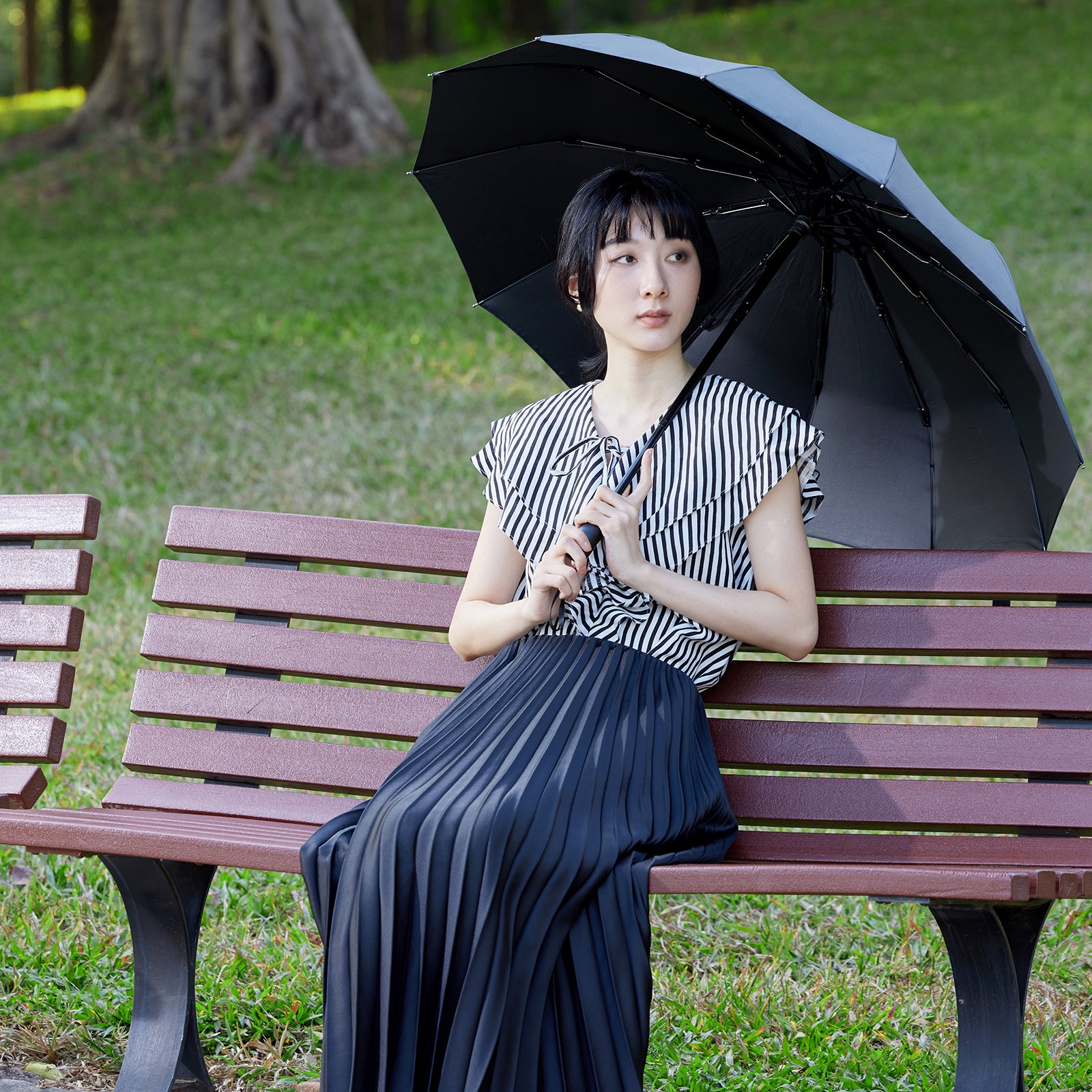 笑顔満点君様】ディオール 折りたたみ傘 花柄 レッド系 ×マルチ 小物