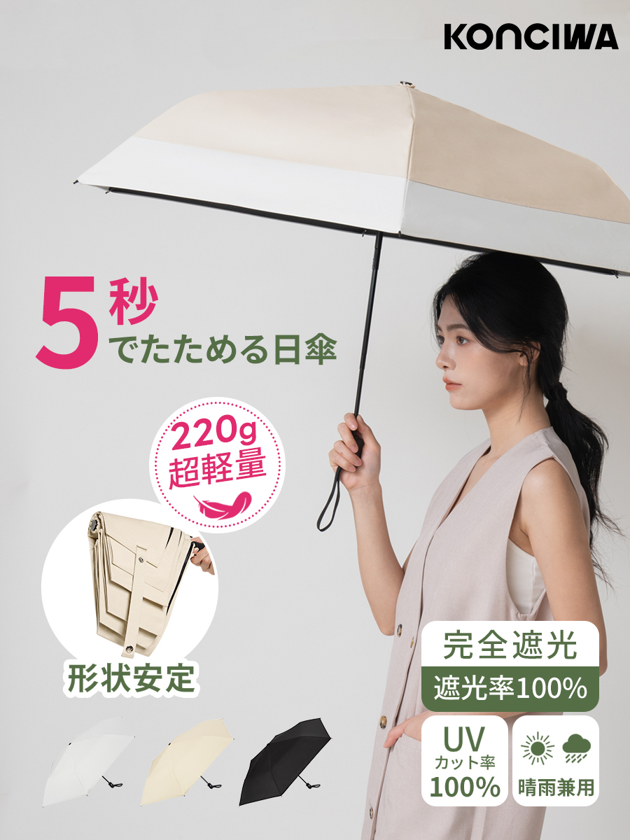 MFU5S 6本骨 90cm 形状記憶折りたたみ傘