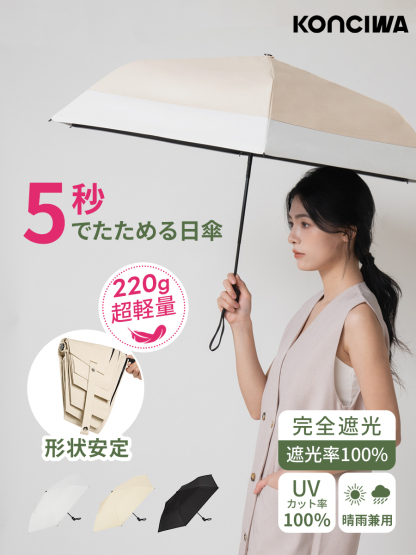 MFU5S 6本骨 90cm 形状記憶折りたたみ傘