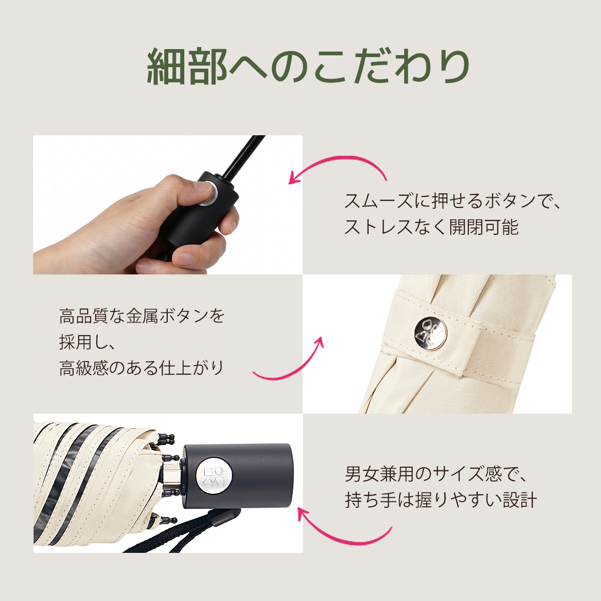 MFU5S AIR 最軽量 6本骨 90cm 形状記憶折りたたみ傘