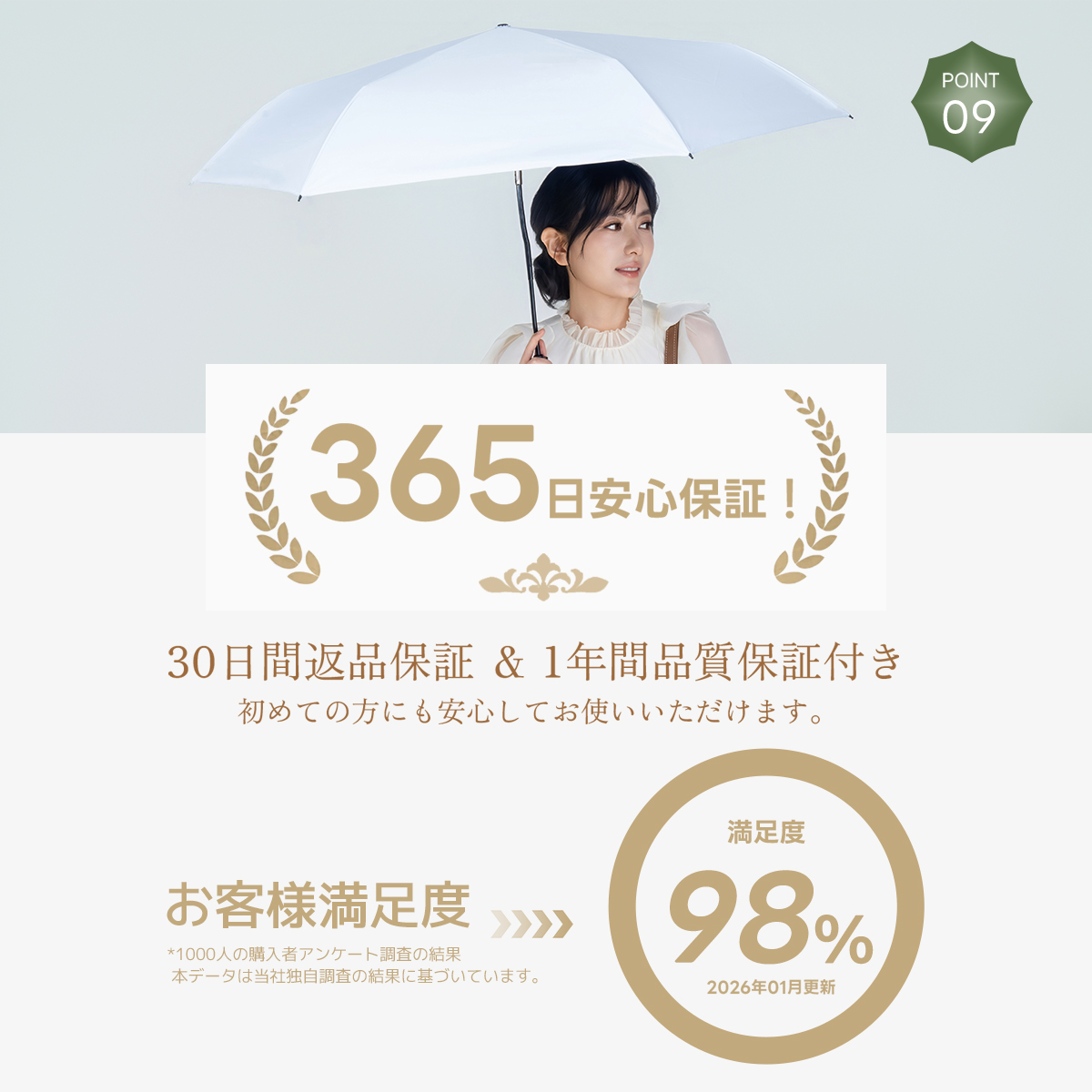 MFU5S AIR 最軽量 6本骨 90cm 形状記憶折りたたみ傘