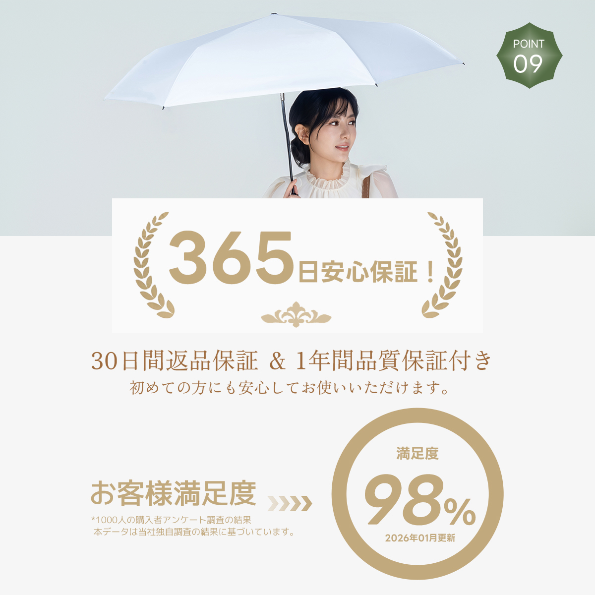 MFU5S AIR 最軽量 6本骨 90cm 形状記憶折りたたみ傘