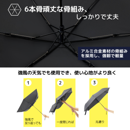 折りたたみ 傘 軽量 丈夫,頑丈な骨組,強風対応