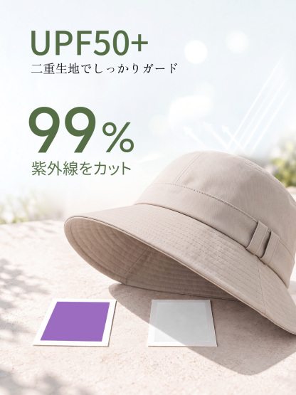 UPF50+ キャップ