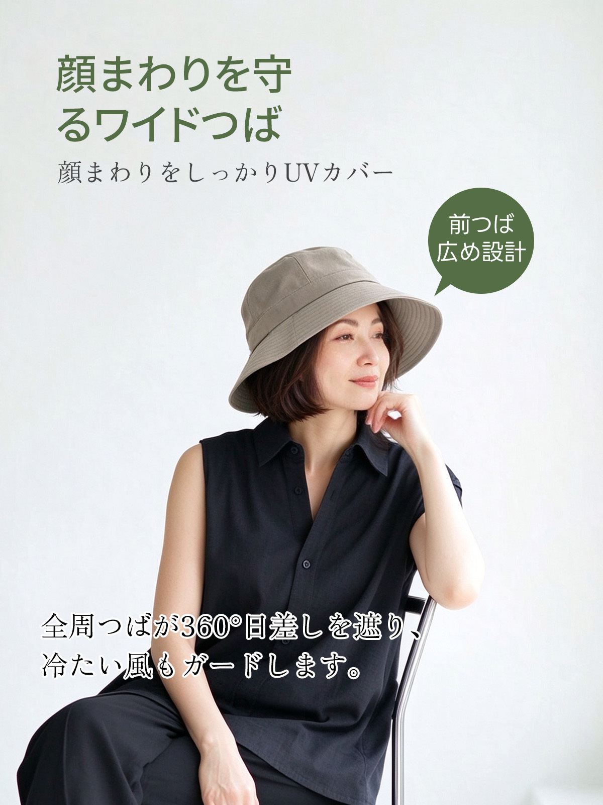 UPF50+ キャップ