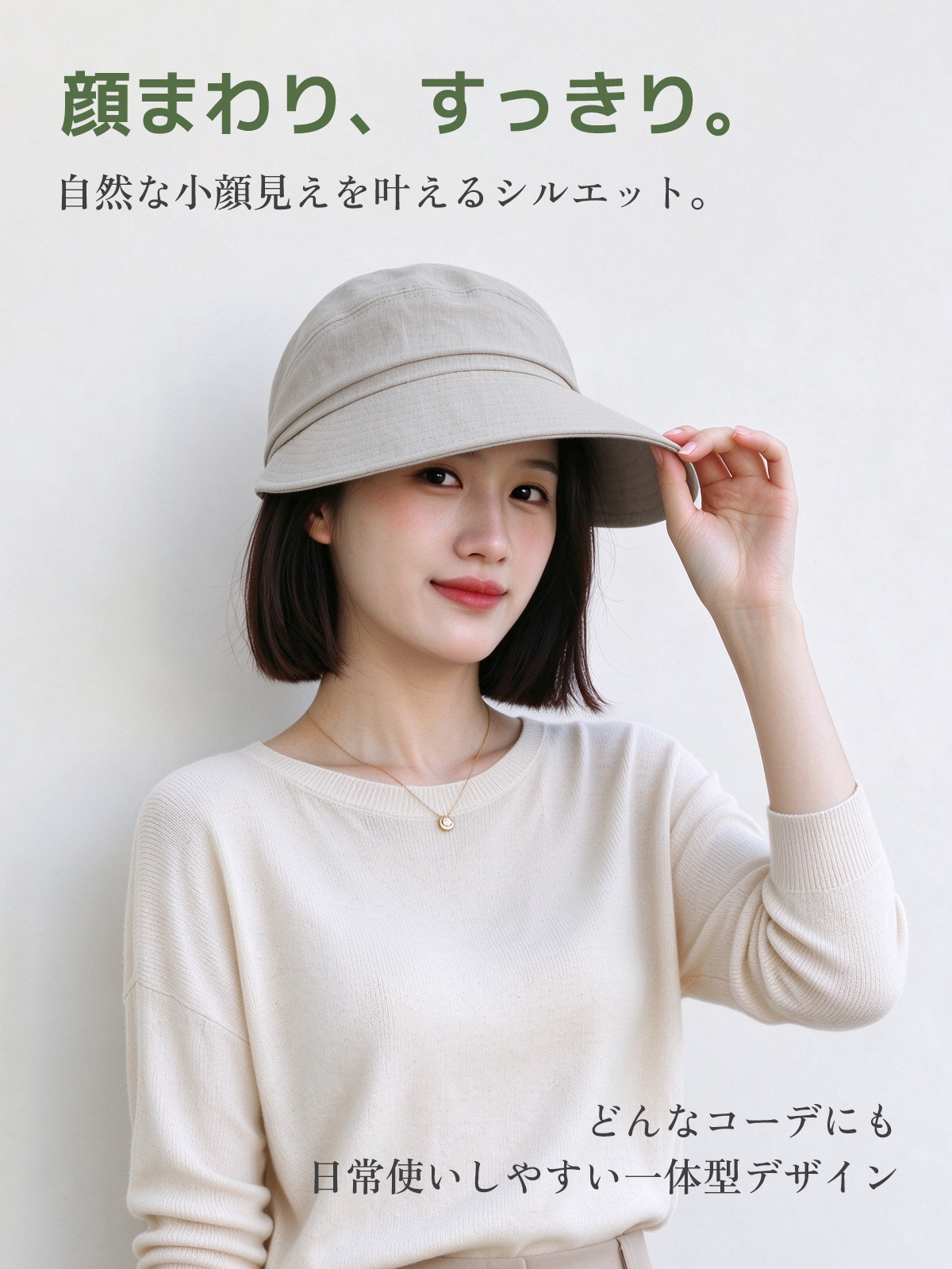 手作り感 ワイドつばバケットハット