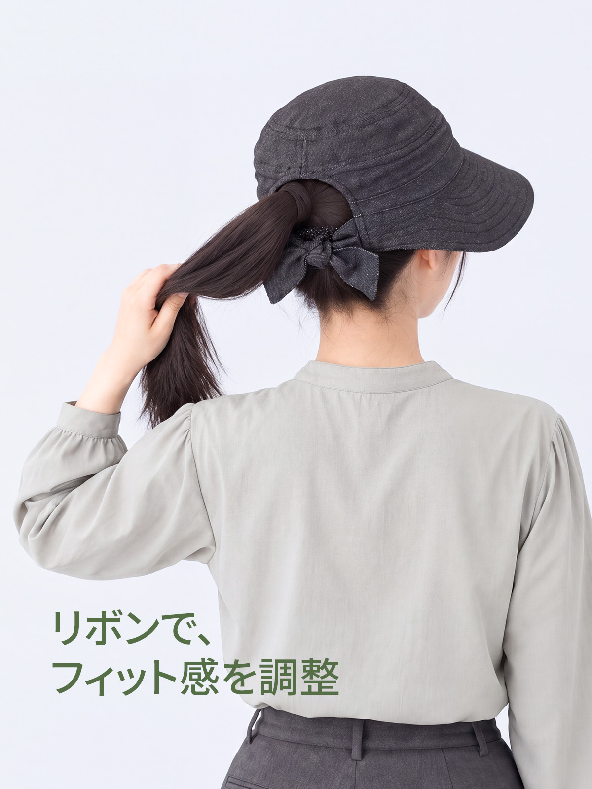 リボン付きベースボールキャップ