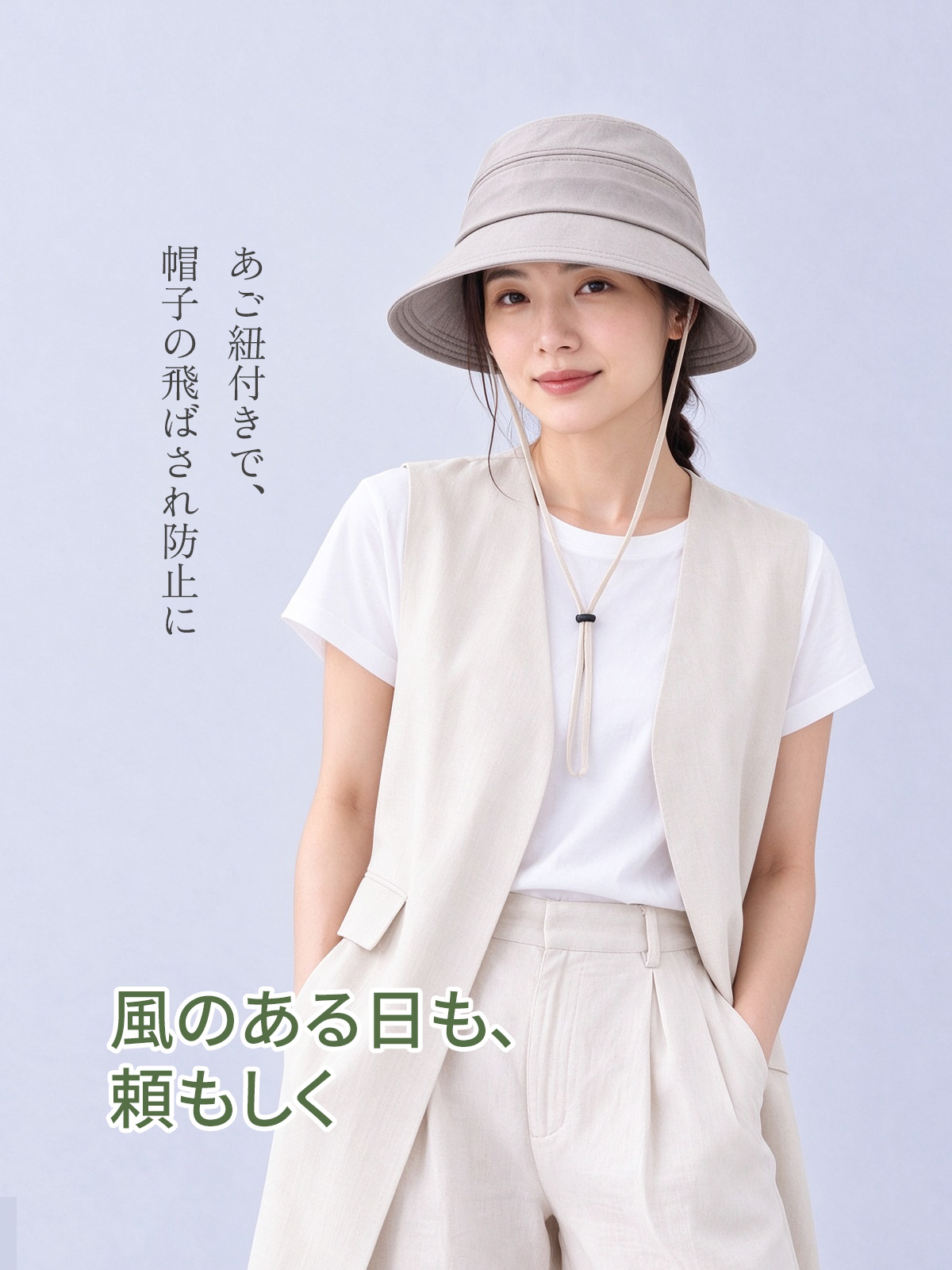 リボン付きバケットハット