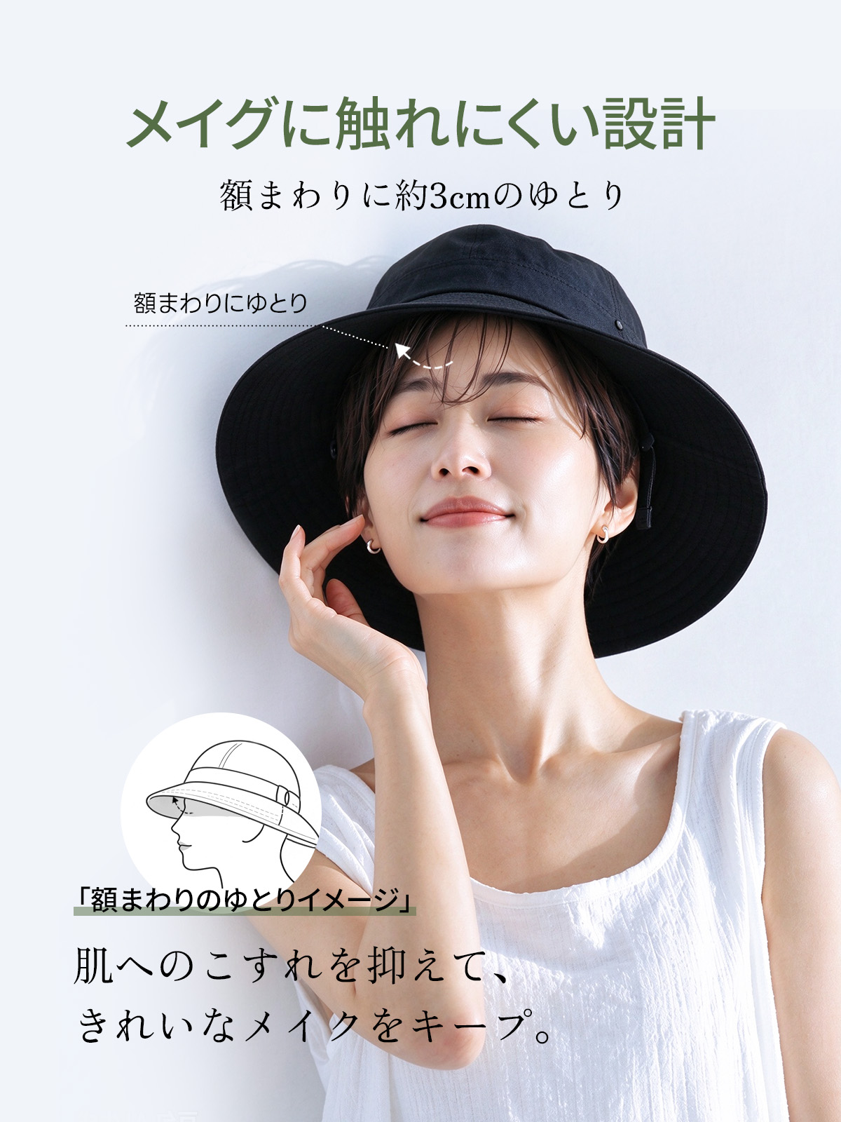 UPF50+ キャップ