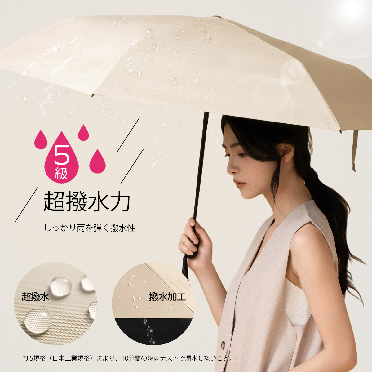 与田祐希×次世代日傘 MFU5S】形状記憶 日傘 完全遮光 5秒収納 -30℃遮熱