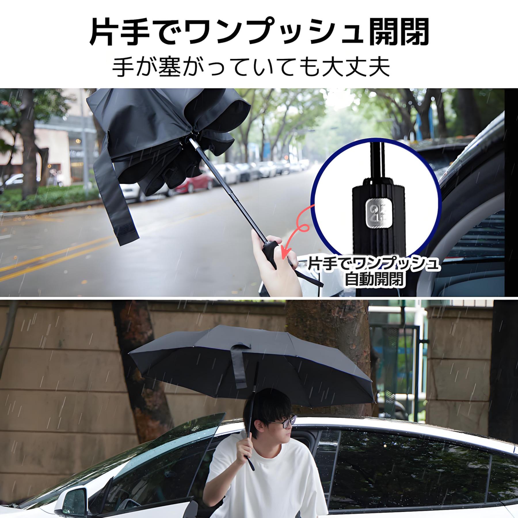  MFU3S Series 形状記憶折りたたみ傘 8本骨 ワンタッチ 自動開閉 超軽量 梅雨対策 台風対応 豪雨対応