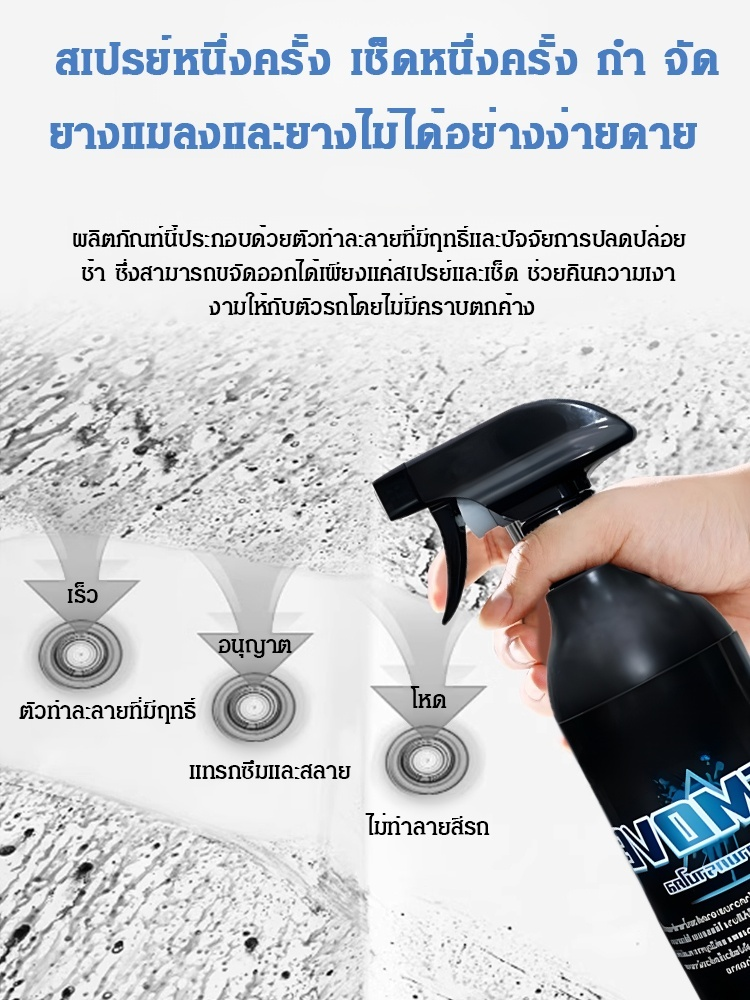 【ฟื้นฟูรถใหม่อย่างง่ายดาย】น้ำยาขจัดคราบยางมะตอยและยางไม้