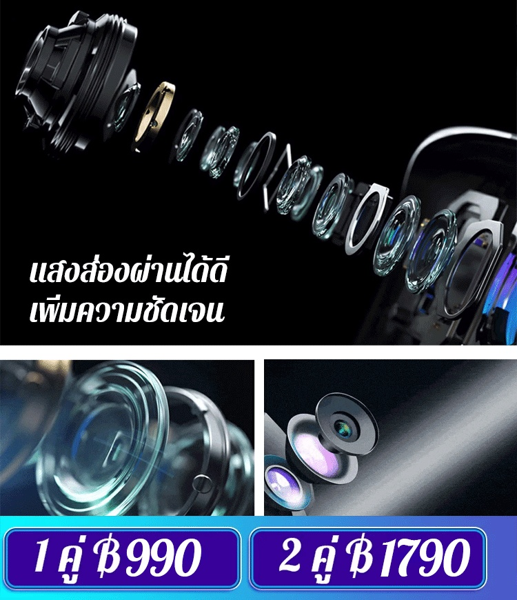 กล้องติดรถยนต์ บันทึก 3 ด้าน ความละเอียดสูง Wifi