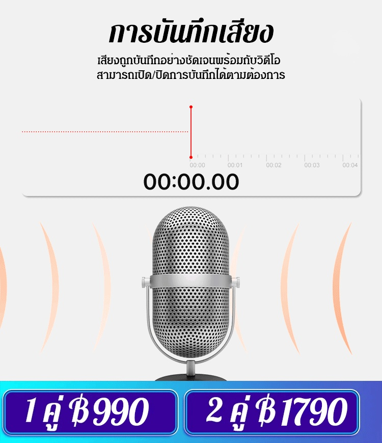 กล้องติดรถยนต์ บันทึก 3 ด้าน ความละเอียดสูง Wifi