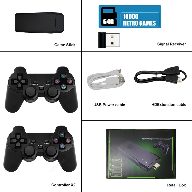 เครื่องเกมคอนโซลทีวีไร้สาย M8 10000 เกม