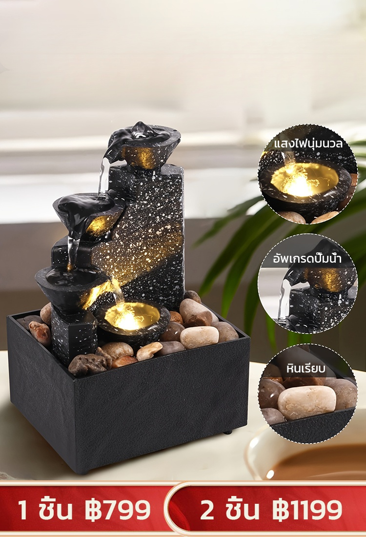 [ของตกแต่งบ้านเสริมโชคดี] ของตกแต่งแบบน้ำตกเสริมฮวงจุ้ย