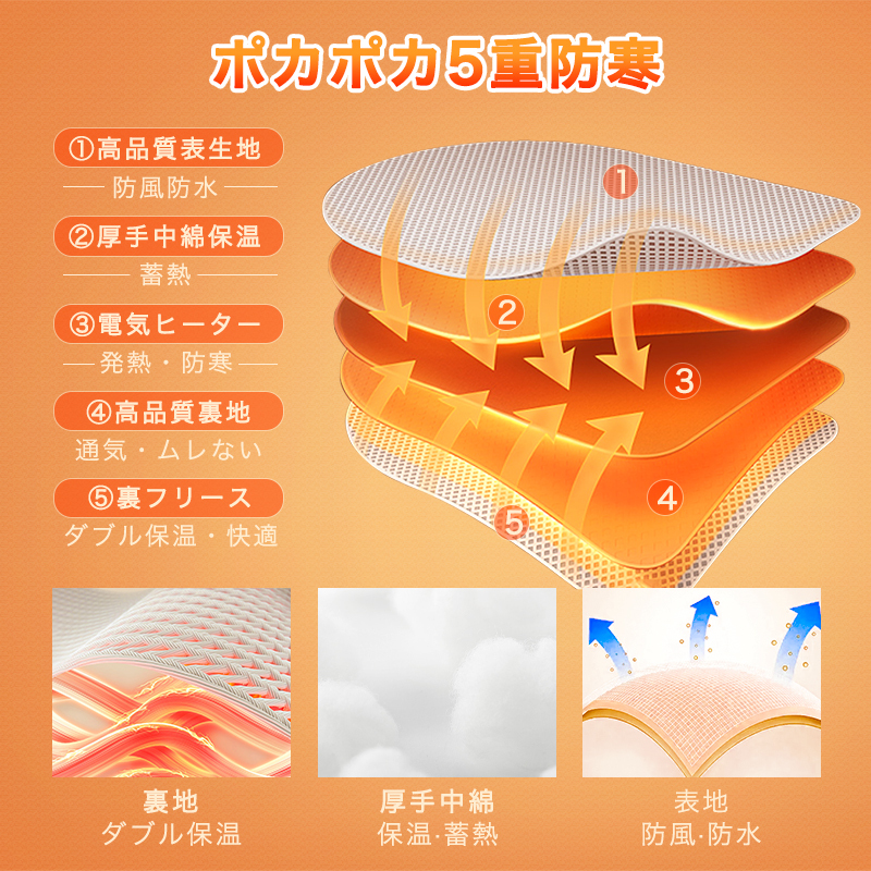 10エリア発熱 電熱パンツ