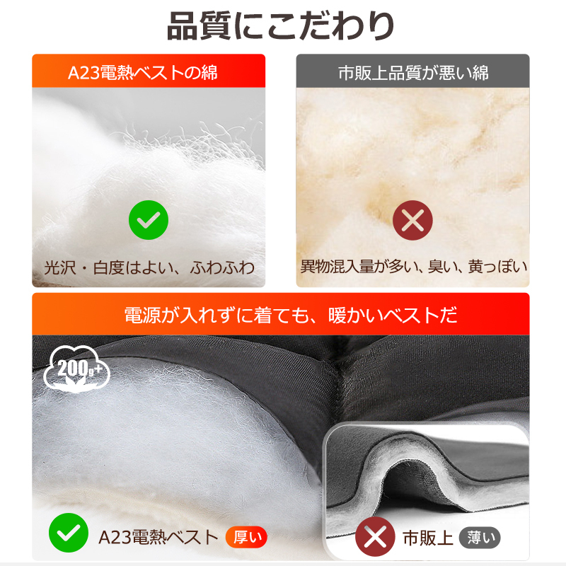A23電熱ベスト+バッテリー