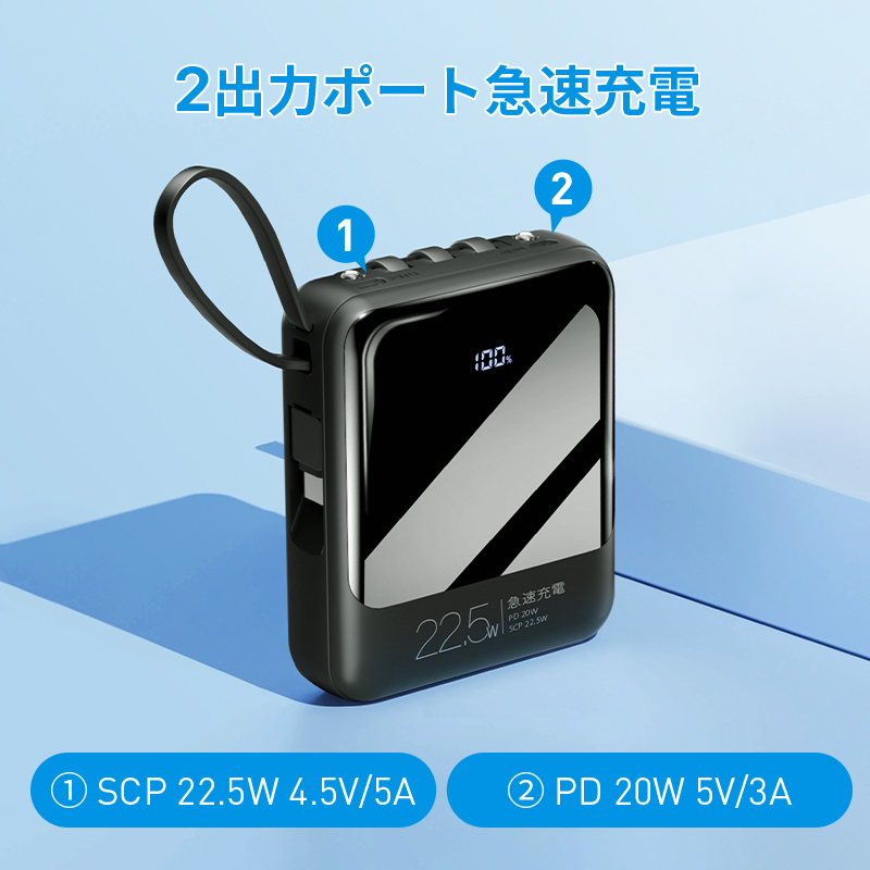 X146モバイルバッテリー 小型 22800mAh