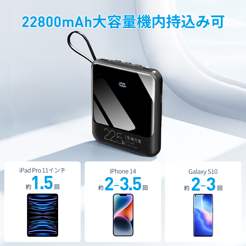 X146モバイルバッテリー 小型 22800mAh