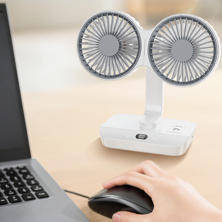 Double-head six-blade cooling fan