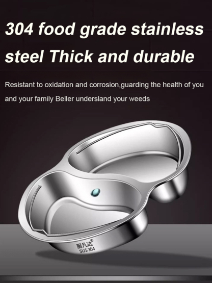 304 Stainless Steel Multi-Purpose Steamer Tray with Carrying HandleDouble Compartment Steamer Tray
