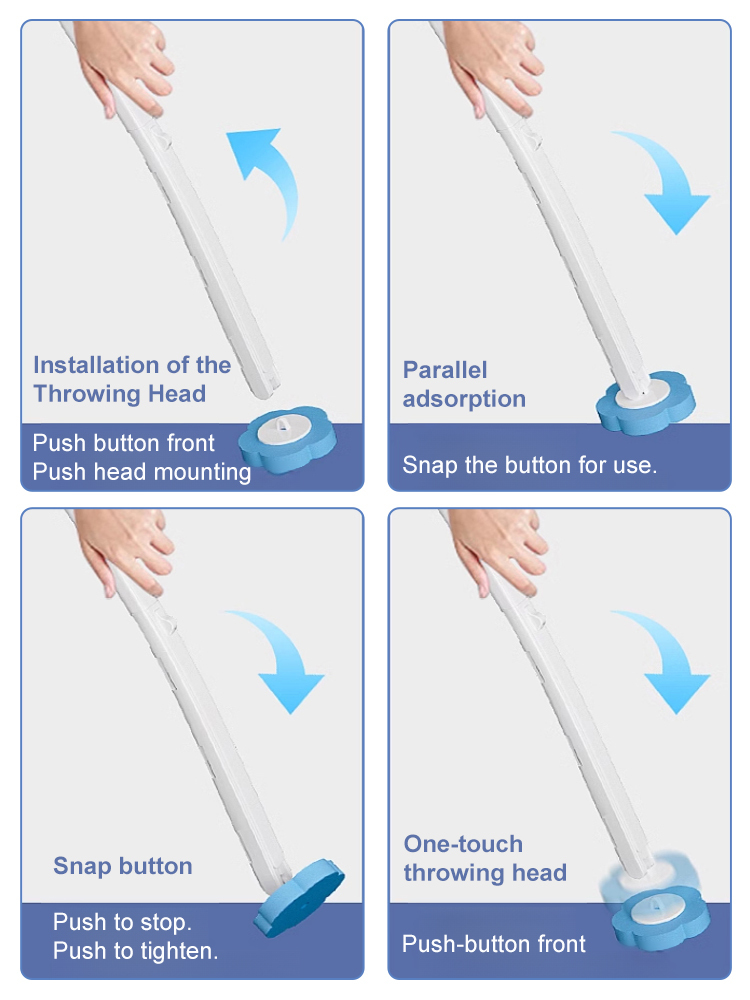 Clean hands no mess interchangeable brush head toilet brush set