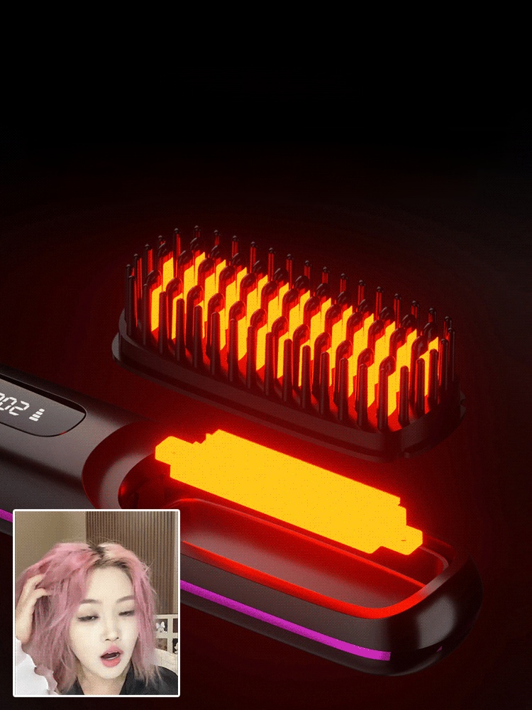Portable Straightening and Curling Cordless Negative Ion comb
