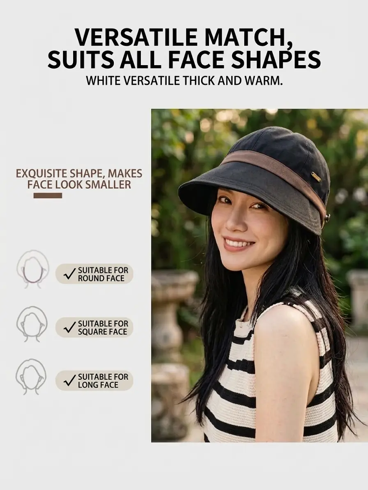 Adjustable face-slimming fisherman hat