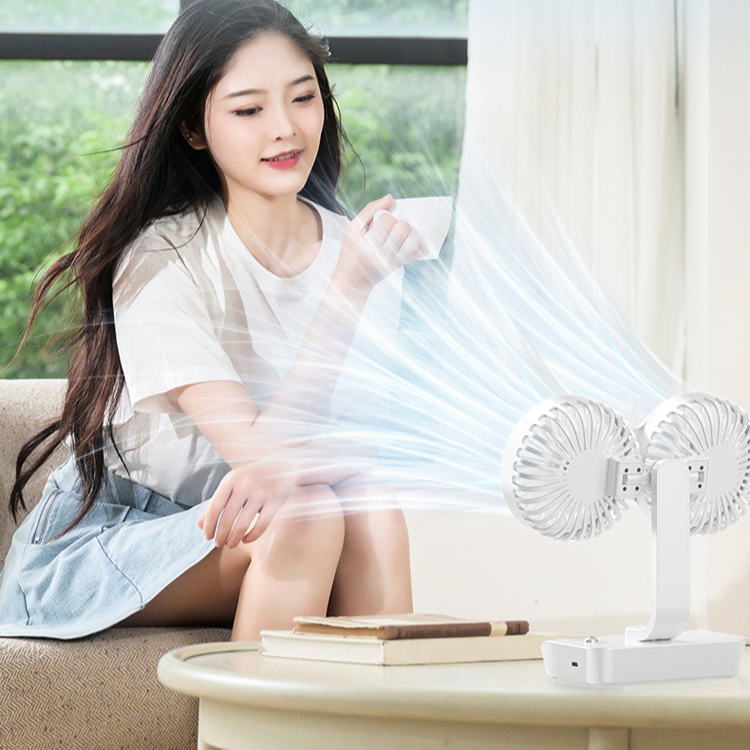 Double-head six-blade cooling fan