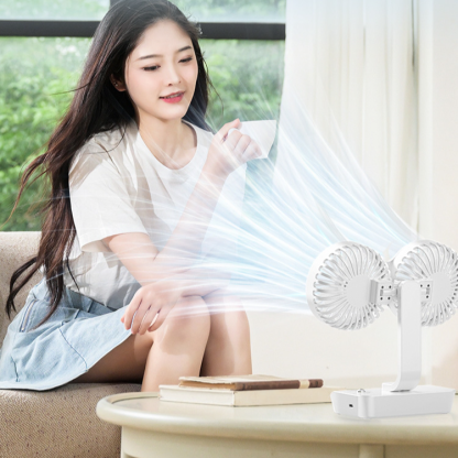 Double-head six-blade cooling fan