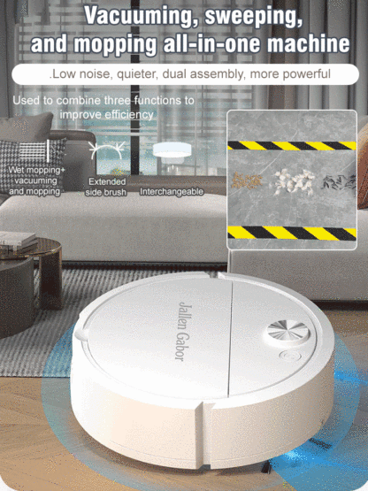 Low-noise powerful cleaning and disinfecting robot vacuum