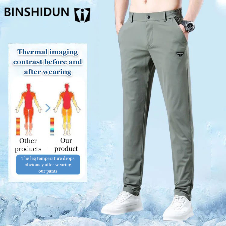 Elastic straight-leg pants for casual and sports time
