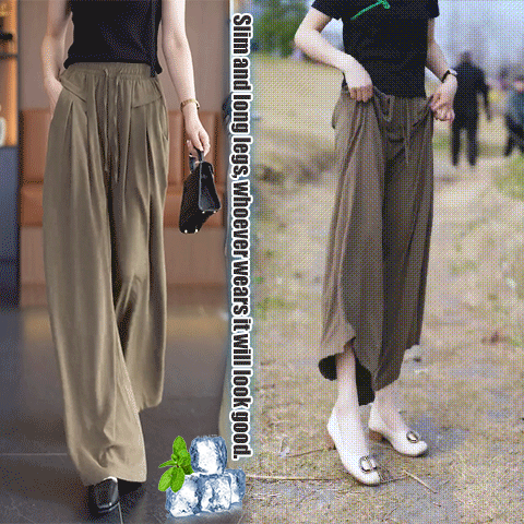 JL Casual Fashion Pleated Wide Leg Pants