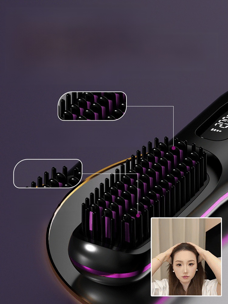 Portable Straightening and Curling Cordless Negative Ion comb