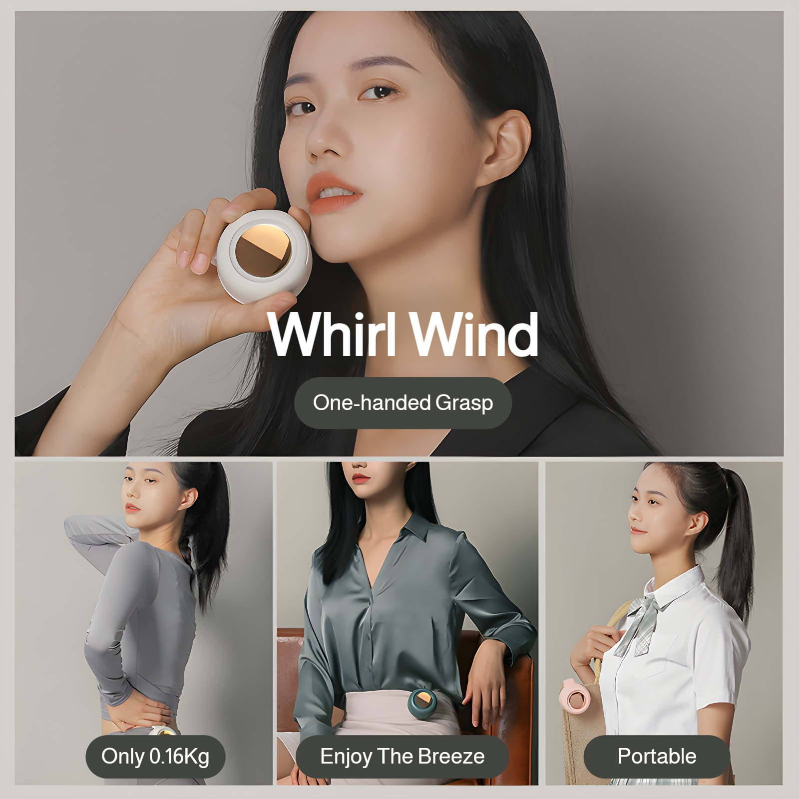 Small cyclone fan USB small fan clip fan clip collar waist hanging portable buckle fan
