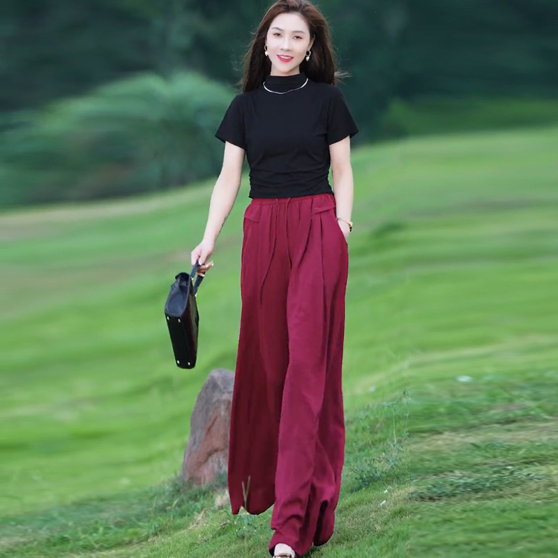 JL Casual Fashion Pleated Wide Leg Pants
