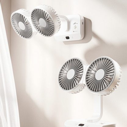 Double-head six-blade cooling fan